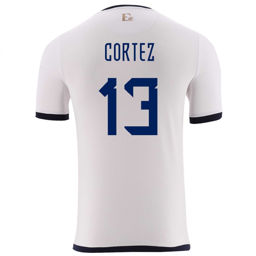 Hombre Fútbol Camiseta Ecuador Steven Cortez #13 Blanco 2ª Equipación 24-26 Perú