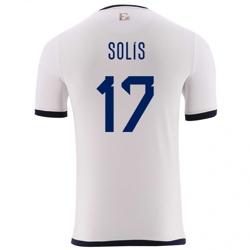 Hombre Fútbol Camiseta Ecuador Mathias Solis #17 Blanco 2ª Equipación 24-26 Perú