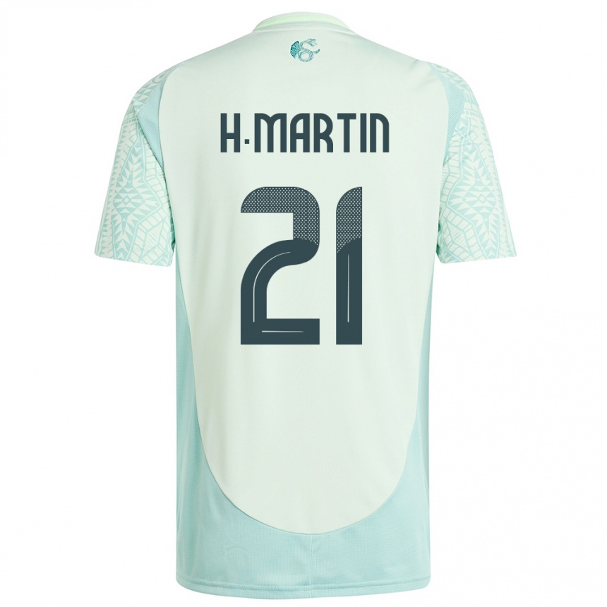 Hombre Fútbol Camiseta México Henry Martin #21 Lino Verde 2ª Equipación 24-26 Perú