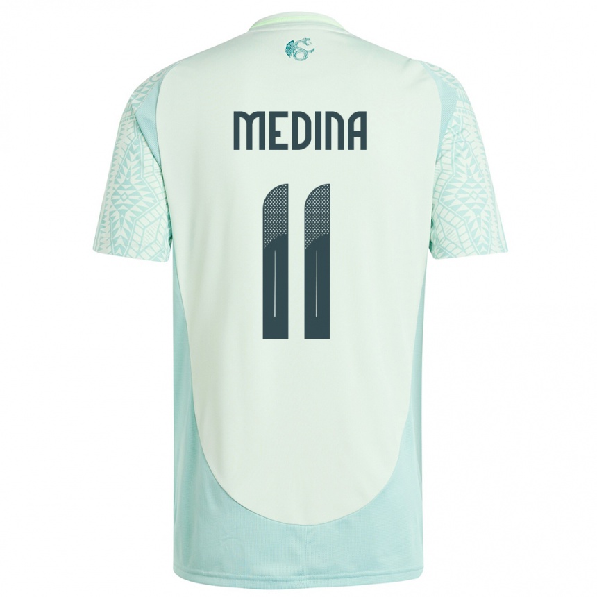 Hombre Fútbol Camiseta México Diego Medina #11 Lino Verde 2ª Equipación 24-26 Perú