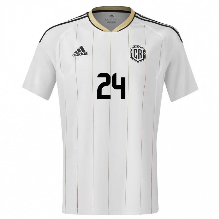 Hombre Fútbol Camiseta Costa Rica Douglas Lopez #24 Blanco 2ª Equipación 24-26 Perú