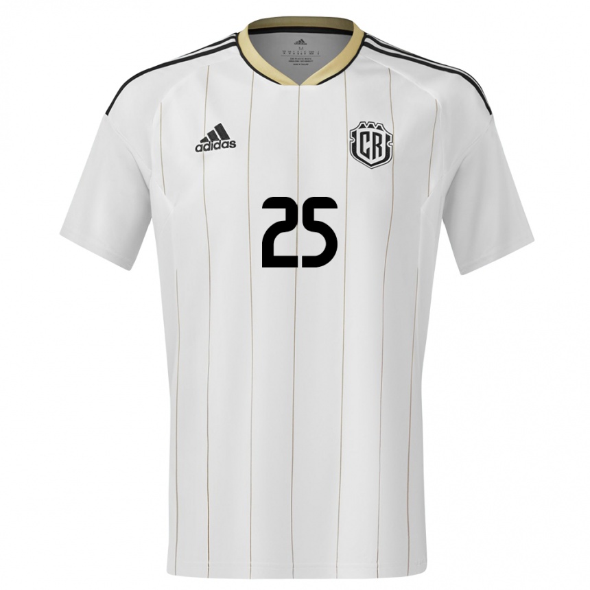 Hombre Fútbol Camiseta Costa Rica Anthony Hernandez #25 Blanco 2ª Equipación 24-26 Perú