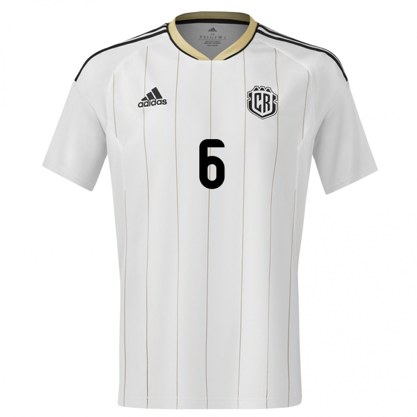 Hombre Fútbol Camiseta Costa Rica Oscar Duarte #6 Blanco 2ª Equipación 24-26 Perú