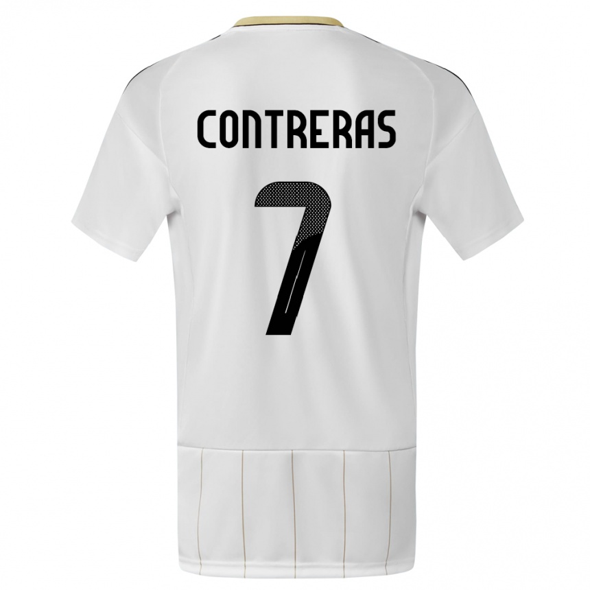 Hombre Fútbol Camiseta Costa Rica Anthony Contreras #7 Blanco 2ª Equipación 24-26 Perú