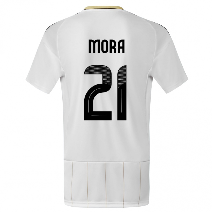 Hombre Fútbol Camiseta Costa Rica Carlos Mora #21 Blanco 2ª Equipación 24-26 Perú