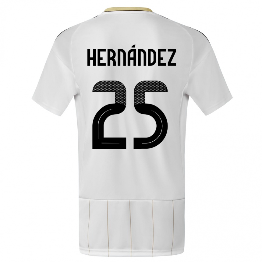 Hombre Fútbol Camiseta Costa Rica Anthony Hernandez #25 Blanco 2ª Equipación 24-26 Perú