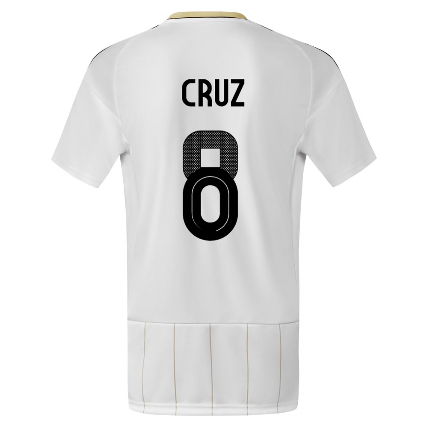 Hombre Fútbol Camiseta Costa Rica Daniela Cruz #8 Blanco 2ª Equipación 24-26 Perú