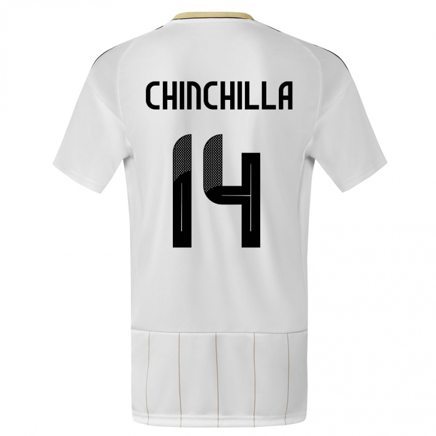 Hombre Fútbol Camiseta Costa Rica Priscila Chinchilla #14 Blanco 2ª Equipación 24-26 Perú