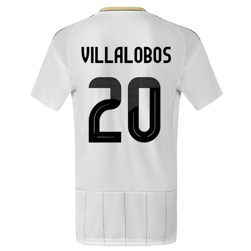 Hombre Fútbol Camiseta Costa Rica Fabiola Villalobos #20 Blanco 2ª Equipación 24-26 Perú