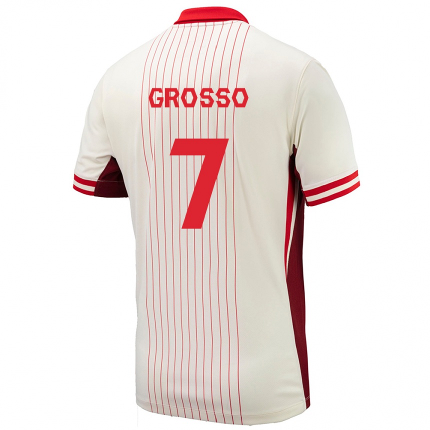 Hombre Fútbol Camiseta Canadá Julia Grosso #7 Blanco 2ª Equipación 24-26 Perú