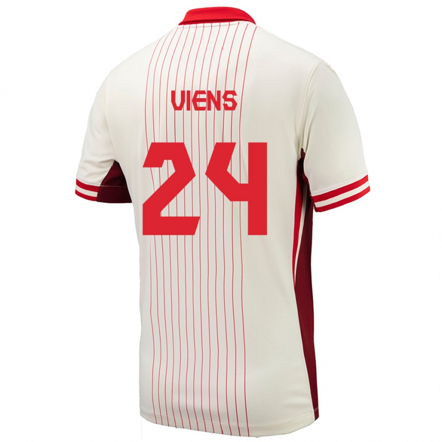 Hombre Fútbol Camiseta Canadá Evelyne Viens #24 Blanco 2ª Equipación 24-26 Perú