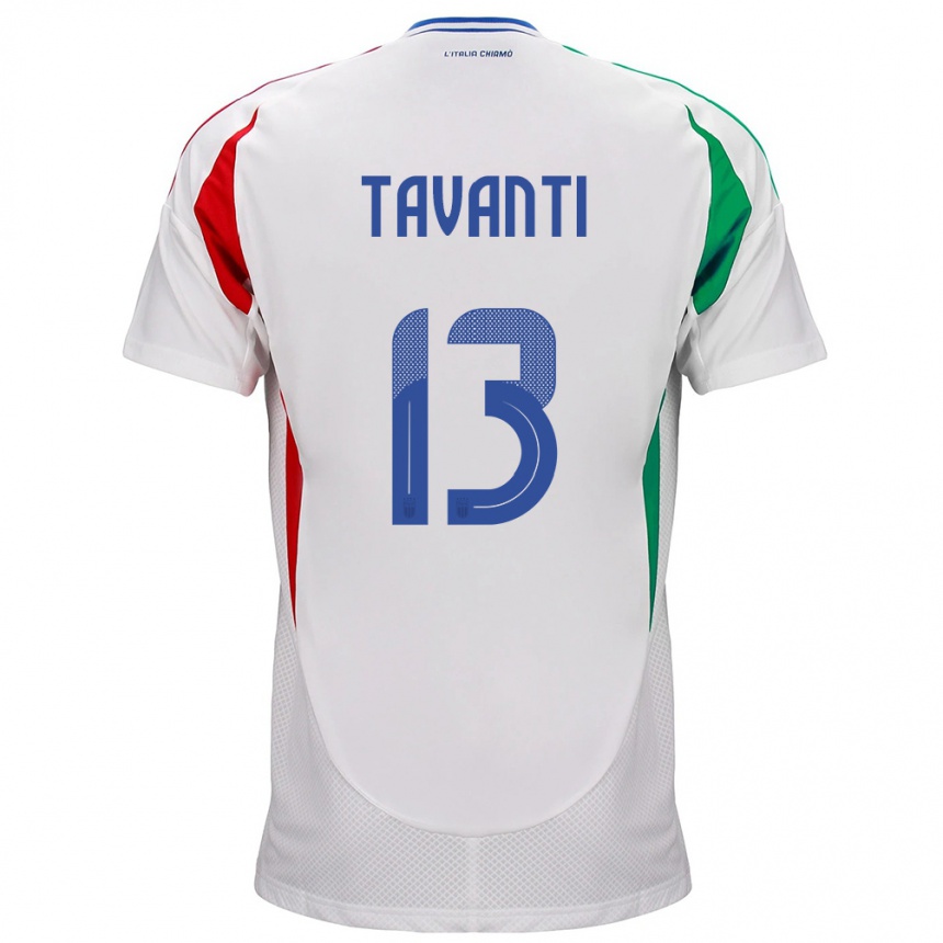 Hombre Fútbol Camiseta Italia Samuele Tavanti #13 Blanco 2ª Equipación 24-26 Perú