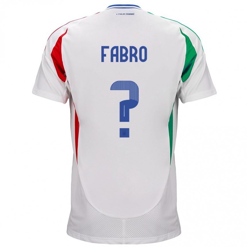 Hombre Fútbol Camiseta Italia Jacopo Del Fabro #0 Blanco 2ª Equipación 24-26 Perú