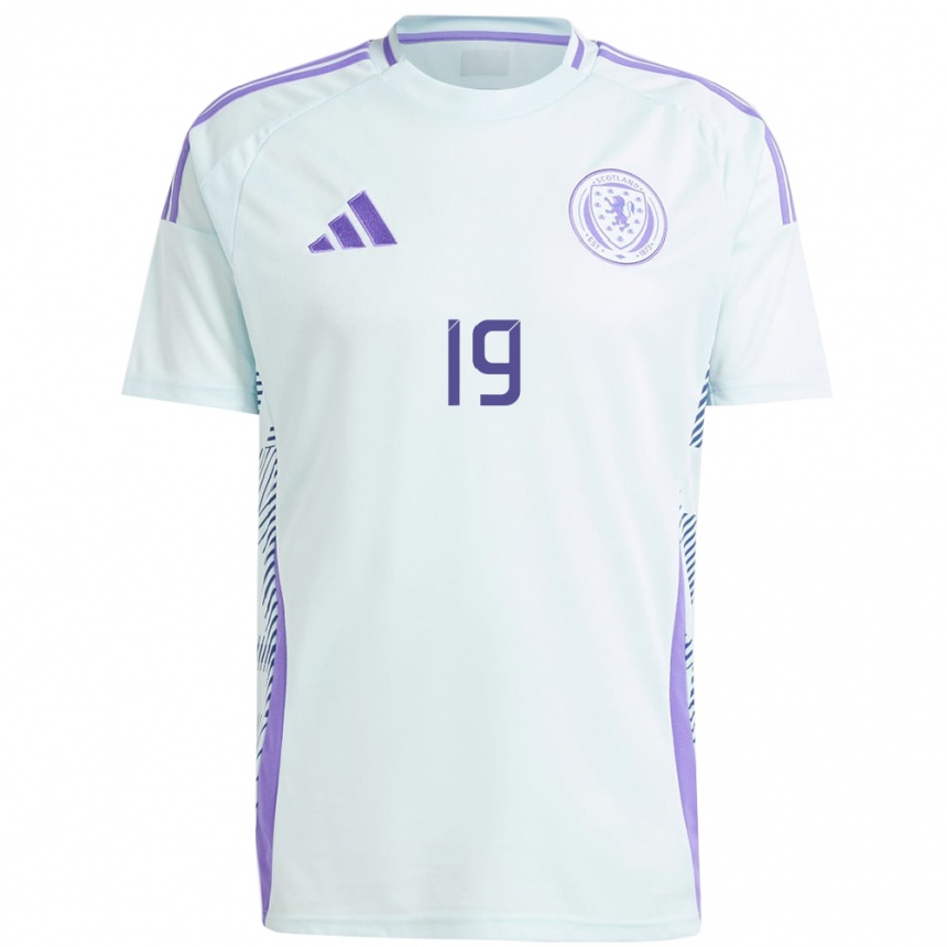 Hombre Fútbol Camiseta Escocia Lewis Pirie #19 Azul Menta Claro 2ª Equipación 24-26 Perú