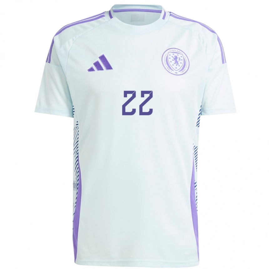 Hombre Fútbol Camiseta Escocia Erin Cuthbert #22 Azul Menta Claro 2ª Equipación 24-26 Perú