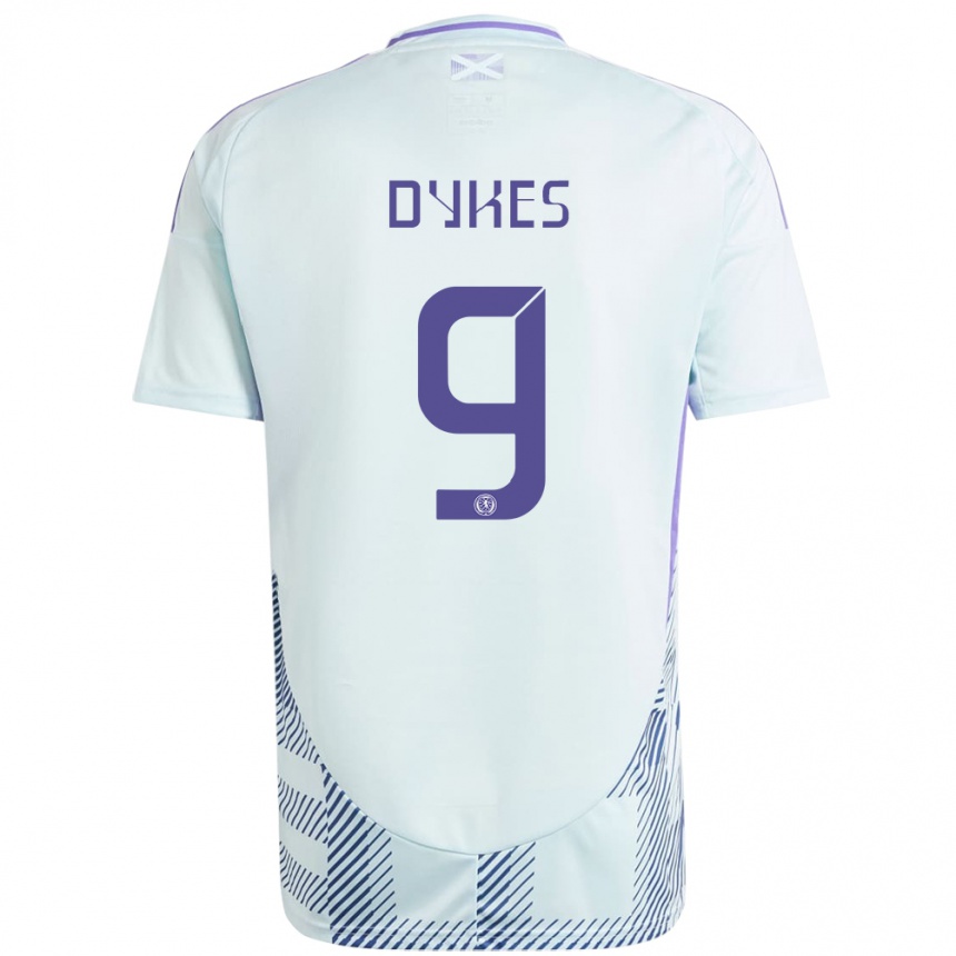 Hombre Fútbol Camiseta Escocia Lyndon Dykes #9 Azul Menta Claro 2ª Equipación 24-26 Perú