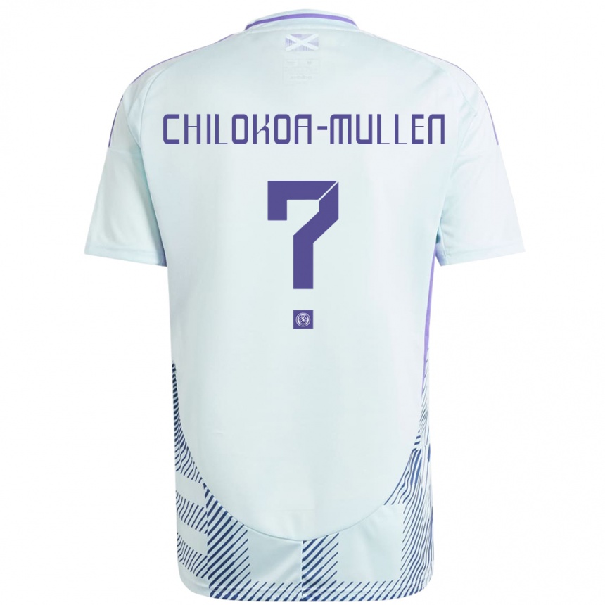 Hombre Fútbol Camiseta Escocia Jeremiah Chilokoa-Mullen #0 Azul Menta Claro 2ª Equipación 24-26 Perú