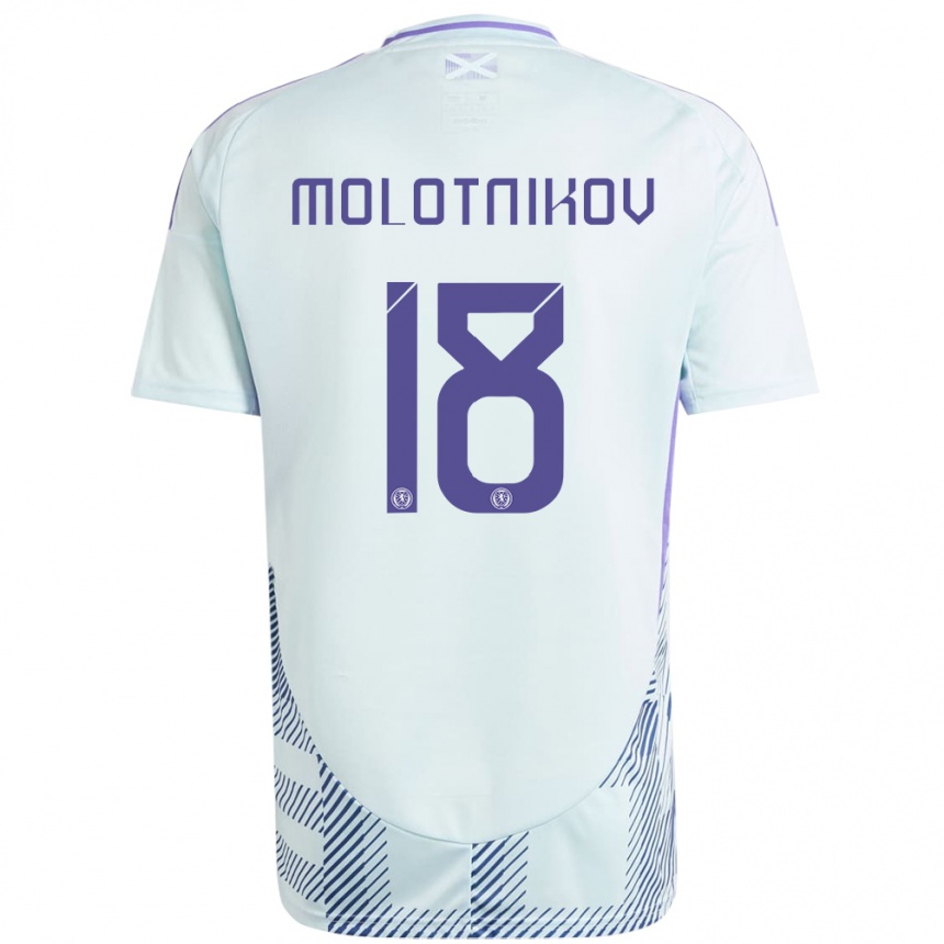 Hombre Fútbol Camiseta Escocia Rudi Molotnikov #18 Azul Menta Claro 2ª Equipación 24-26 Perú