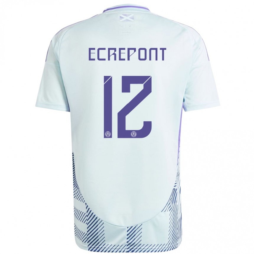 Hombre Fútbol Camiseta Escocia Oliver Ecrepont #12 Azul Menta Claro 2ª Equipación 24-26 Perú