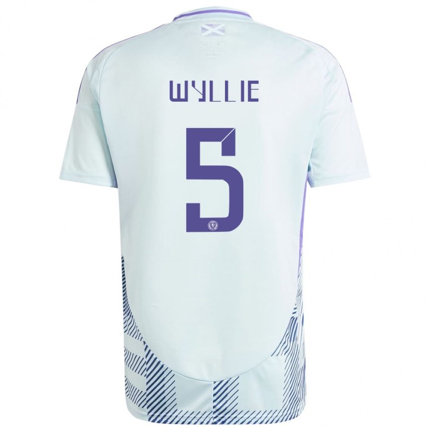 Hombre Fútbol Camiseta Escocia Jack Wyllie #5 Azul Menta Claro 2ª Equipación 24-26 Perú