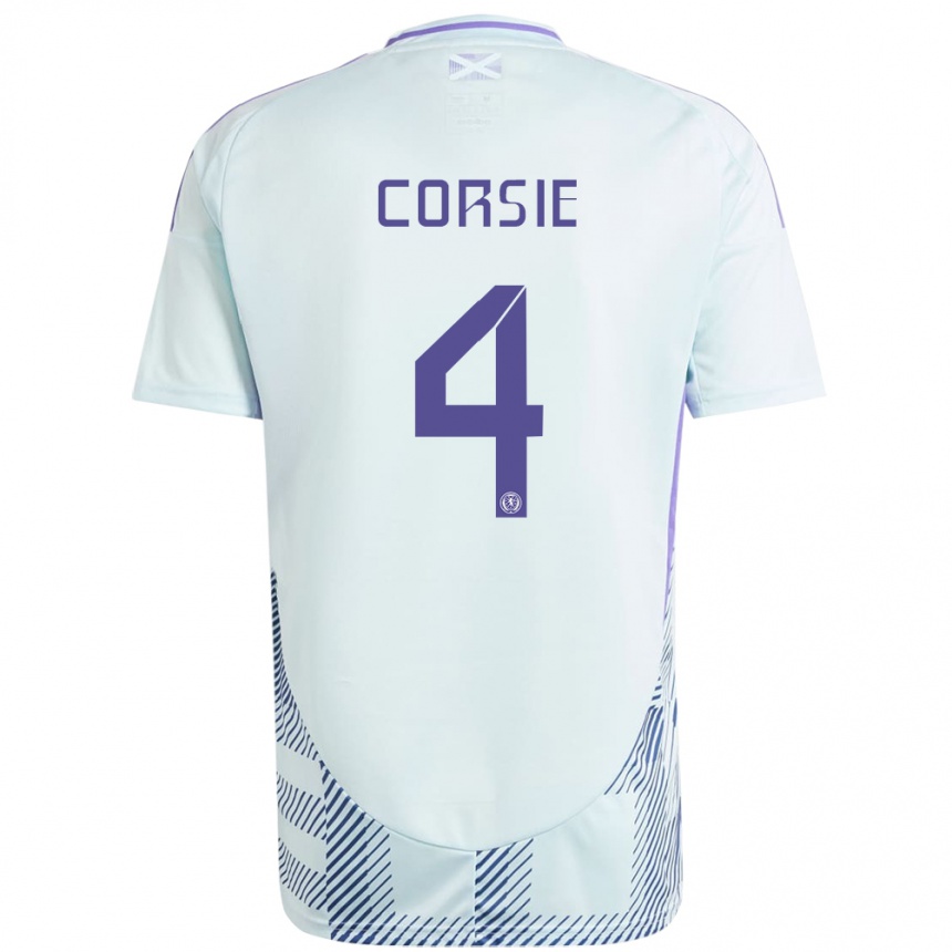 Hombre Fútbol Camiseta Escocia Rachel Corsie #4 Azul Menta Claro 2ª Equipación 24-26 Perú