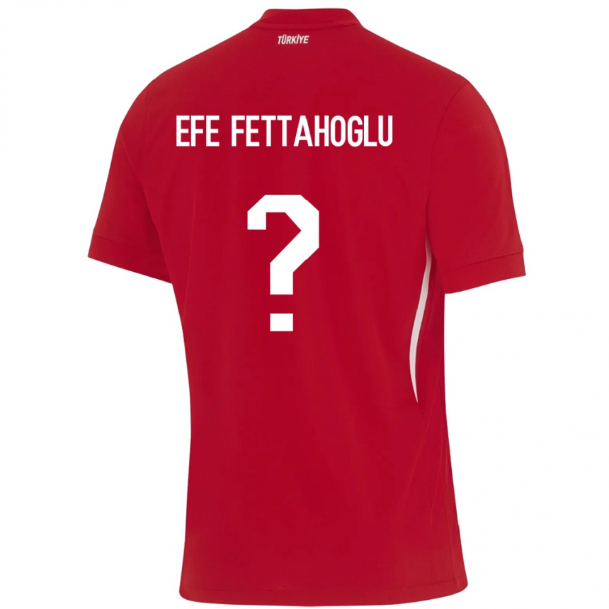 Hombre Fútbol Camiseta Turquía Adnan Efe Fettahoğlu #0 Rojo 2ª Equipación 24-26 Perú