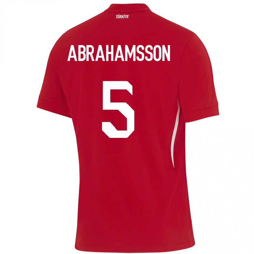 Hombre Fútbol Camiseta Turquía Sejde Aylin Abrahamsson #5 Rojo 2ª Equipación 24-26 Perú