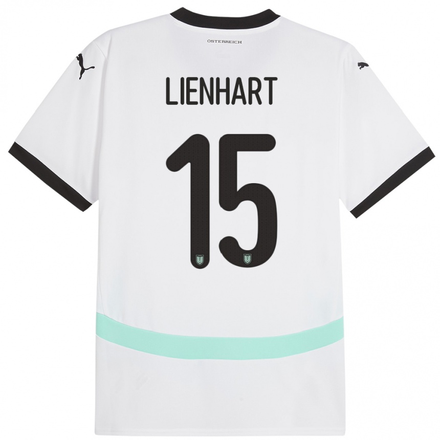 Hombre Fútbol Camiseta Austria Philipp Lienhart #15 Blanco 2ª Equipación 24-26 Perú