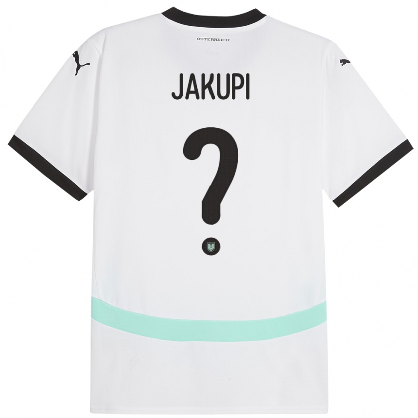 Hombre Fútbol Camiseta Austria Edin Jakupi #0 Blanco 2ª Equipación 24-26 Perú