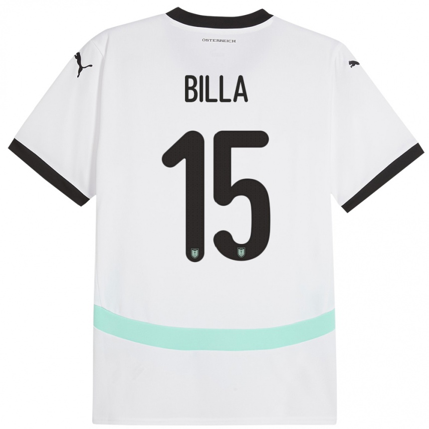 Hombre Fútbol Camiseta Austria Nicole Billa #15 Blanco 2ª Equipación 24-26 Perú