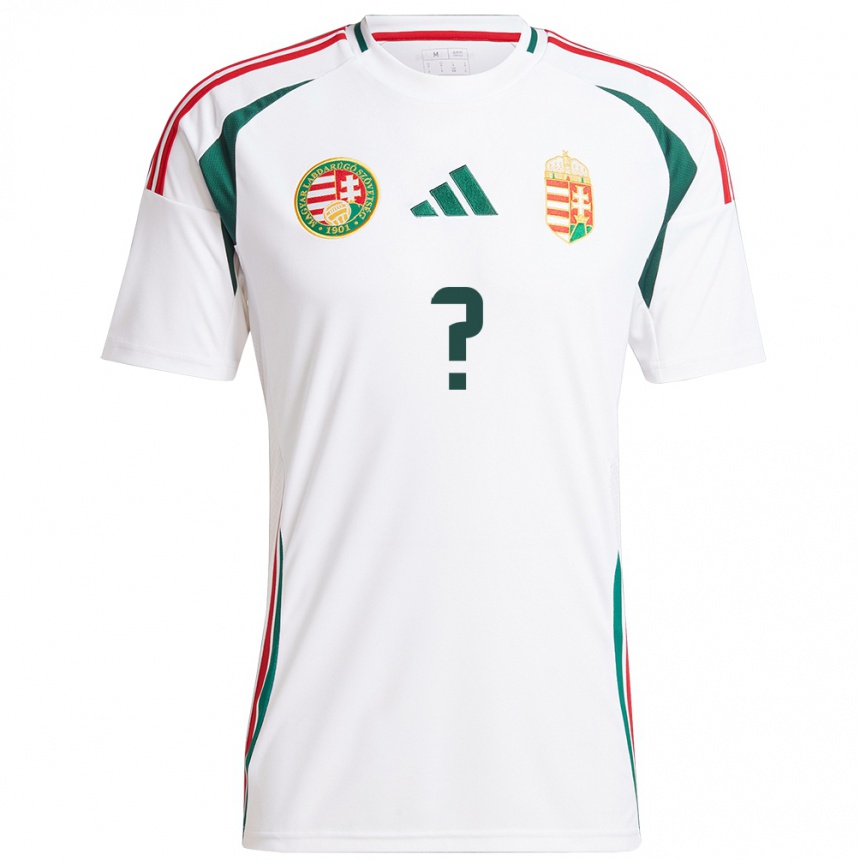 Hombre Fútbol Camiseta Hungría Su Nombre #0 Blanco 2ª Equipación 24-26 Perú