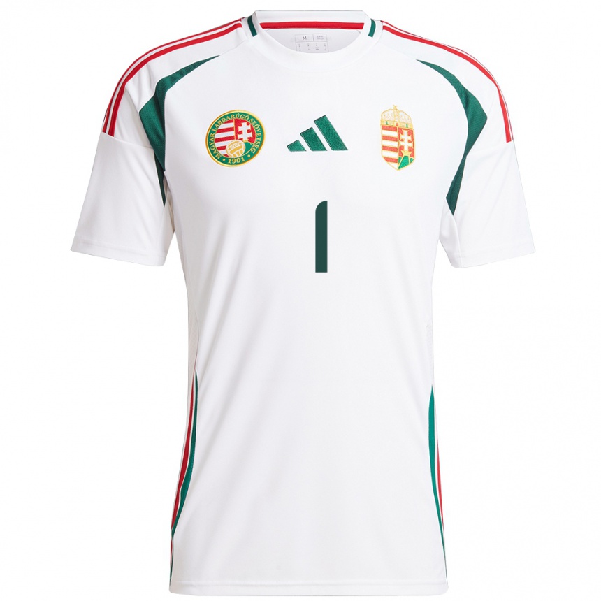 Hombre Fútbol Camiseta Hungría Réka Szőcs #1 Blanco 2ª Equipación 24-26 Perú