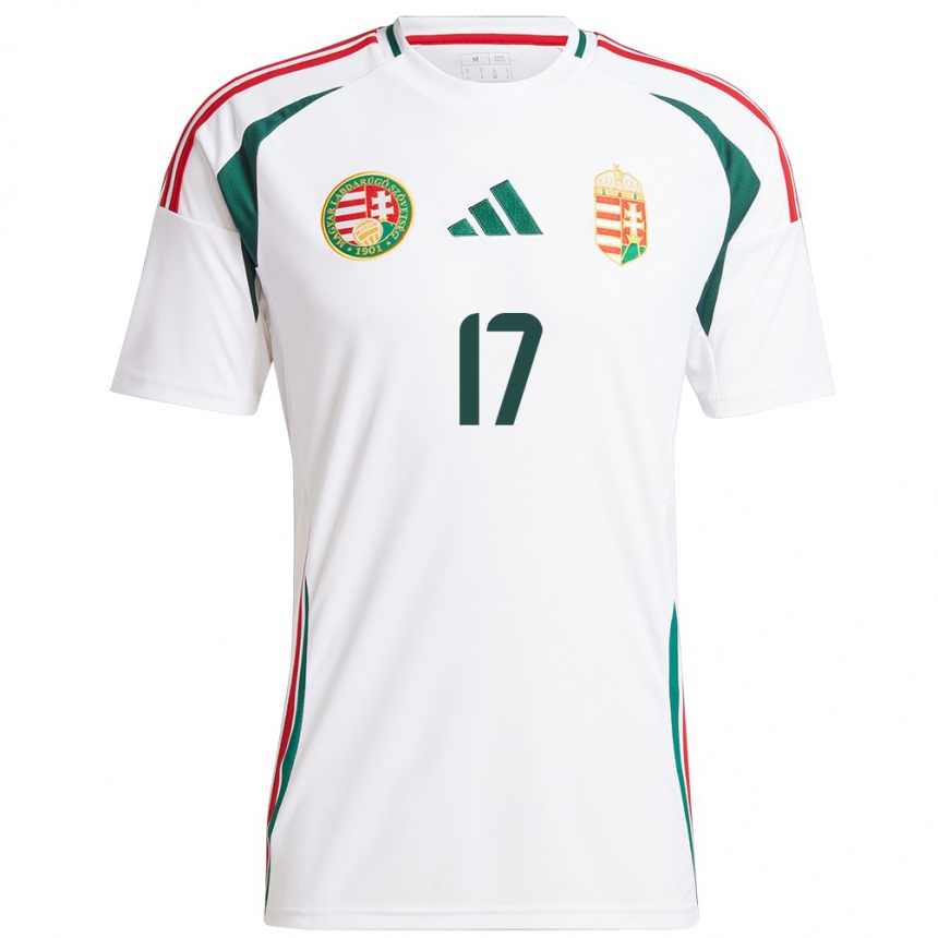 Hombre Fútbol Camiseta Hungría Callum Styles #17 Blanco 2ª Equipación 24-26 Perú