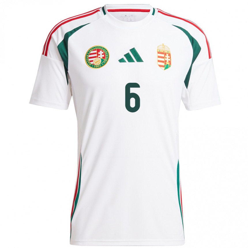 Hombre Fútbol Camiseta Hungría Willi Orbán #6 Blanco 2ª Equipación 24-26 Perú