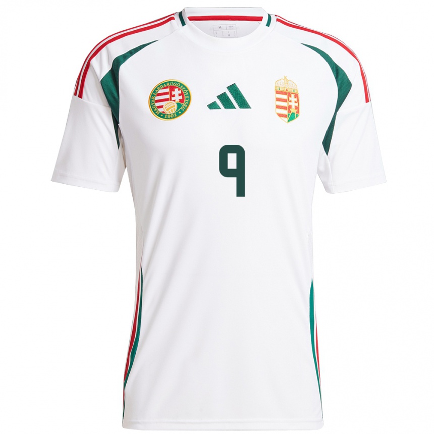 Hombre Fútbol Camiseta Hungría Dóra Süle #9 Blanco 2ª Equipación 24-26 Perú