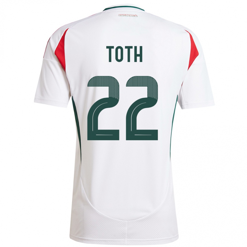 Hombre Fútbol Camiseta Hungría Balázs Tóth #22 Blanco 2ª Equipación 24-26 Perú