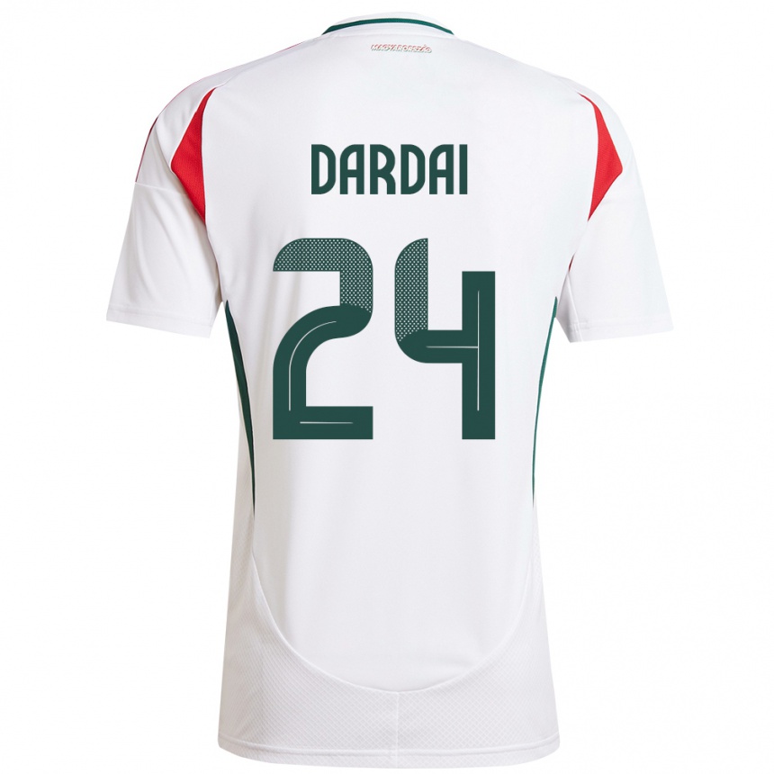 Hombre Fútbol Camiseta Hungría Márton Dárdai #24 Blanco 2ª Equipación 24-26 Perú