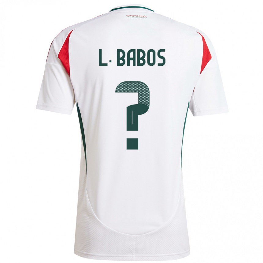 Hombre Fútbol Camiseta Hungría Levente Babós #0 Blanco 2ª Equipación 24-26 Perú