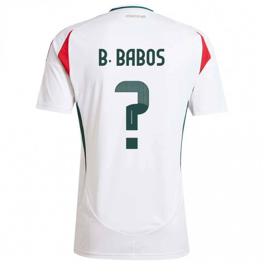 Hombre Fútbol Camiseta Hungría Bence Babos #0 Blanco 2ª Equipación 24-26 Perú