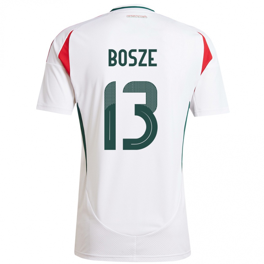 Hombre Fútbol Camiseta Hungría Levente Bősze #13 Blanco 2ª Equipación 24-26 Perú