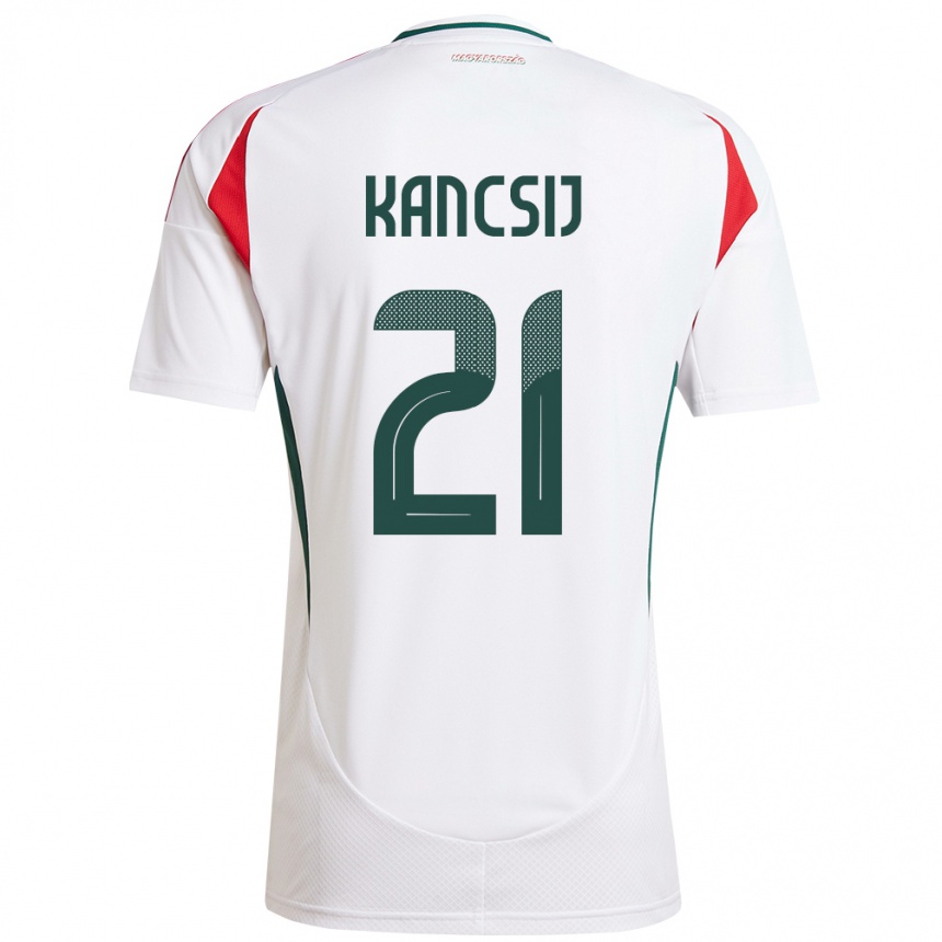 Hombre Fútbol Camiseta Hungría Artúr Kancsij #21 Blanco 2ª Equipación 24-26 Perú