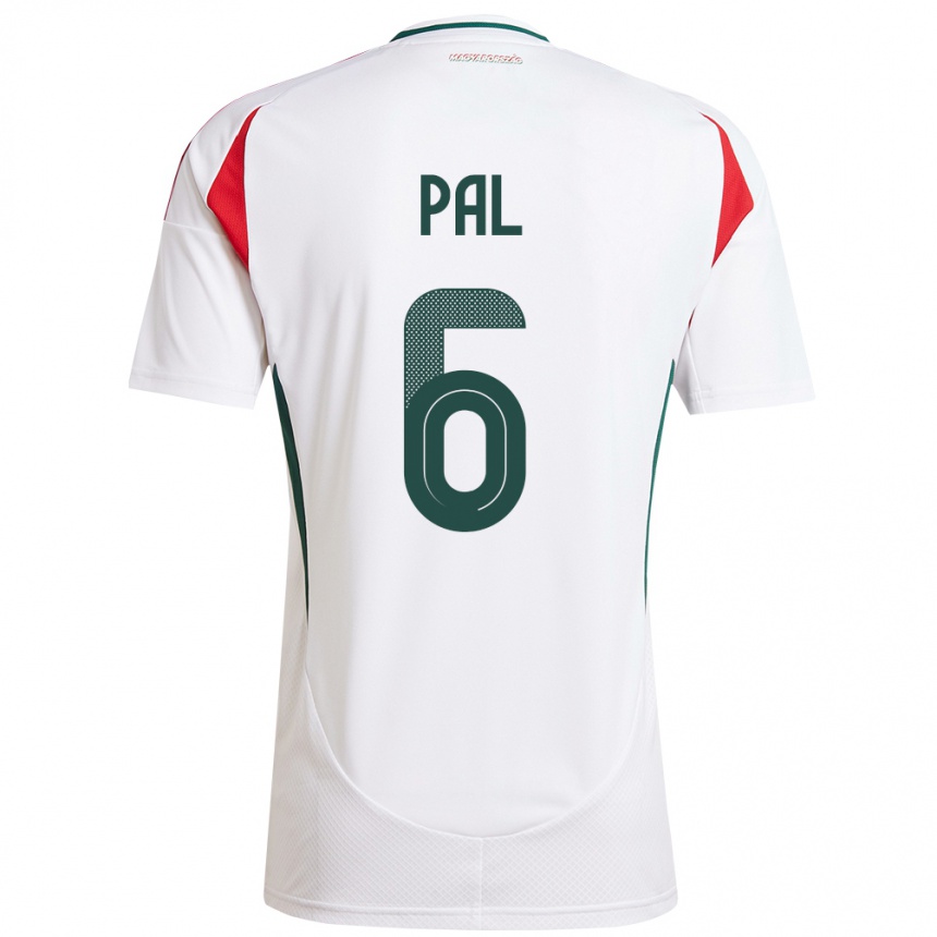 Hombre Fútbol Camiseta Hungría Barna Pál #6 Blanco 2ª Equipación 24-26 Perú