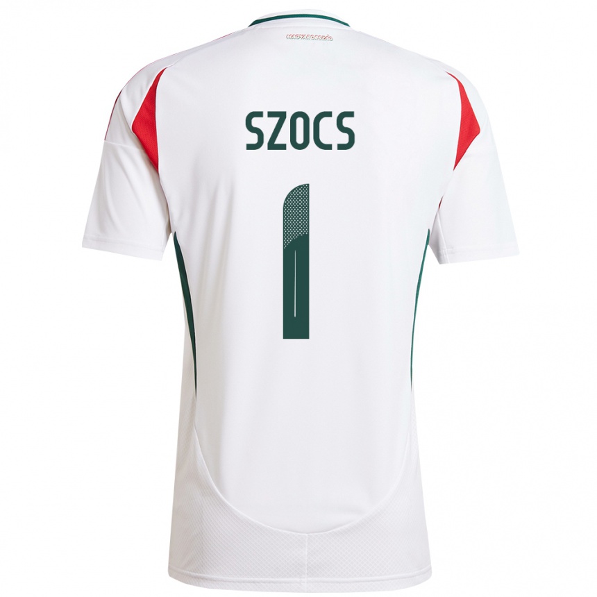 Hombre Fútbol Camiseta Hungría Réka Szőcs #1 Blanco 2ª Equipación 24-26 Perú