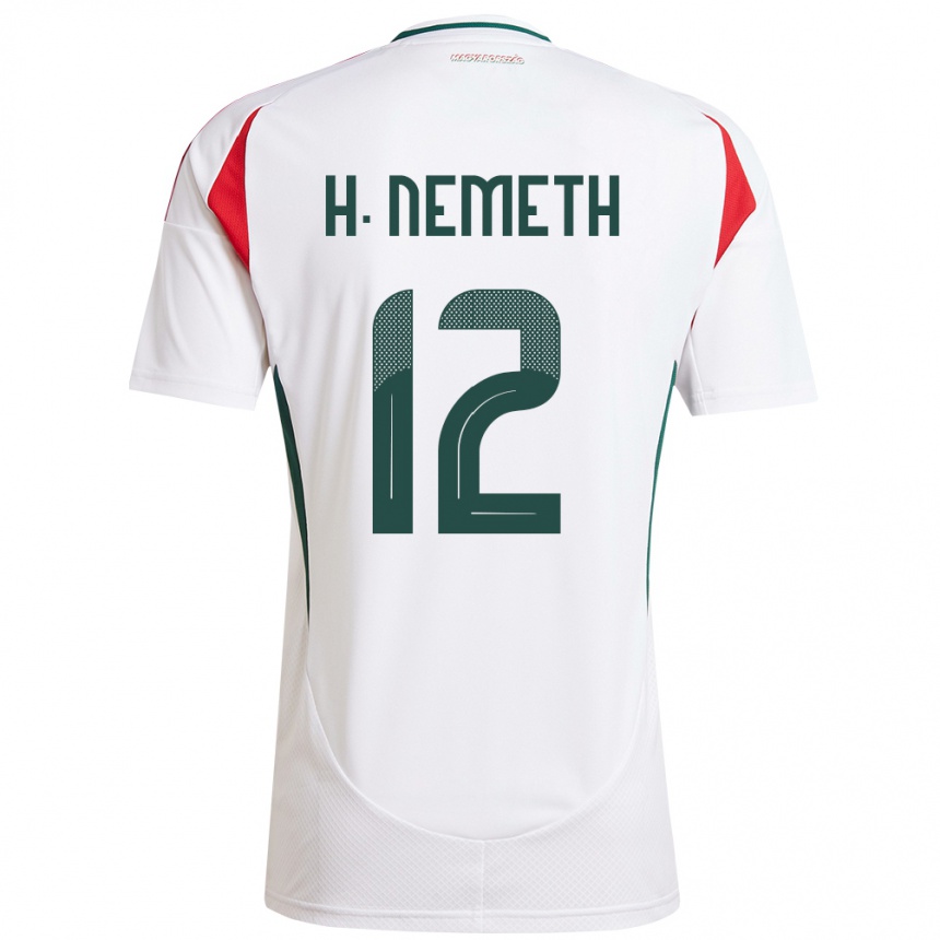 Hombre Fútbol Camiseta Hungría Hanna Németh #12 Blanco 2ª Equipación 24-26 Perú