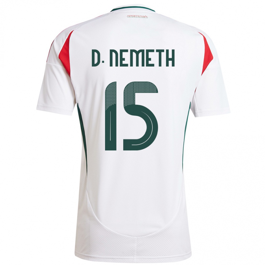 Hombre Fútbol Camiseta Hungría Diana Németh #15 Blanco 2ª Equipación 24-26 Perú