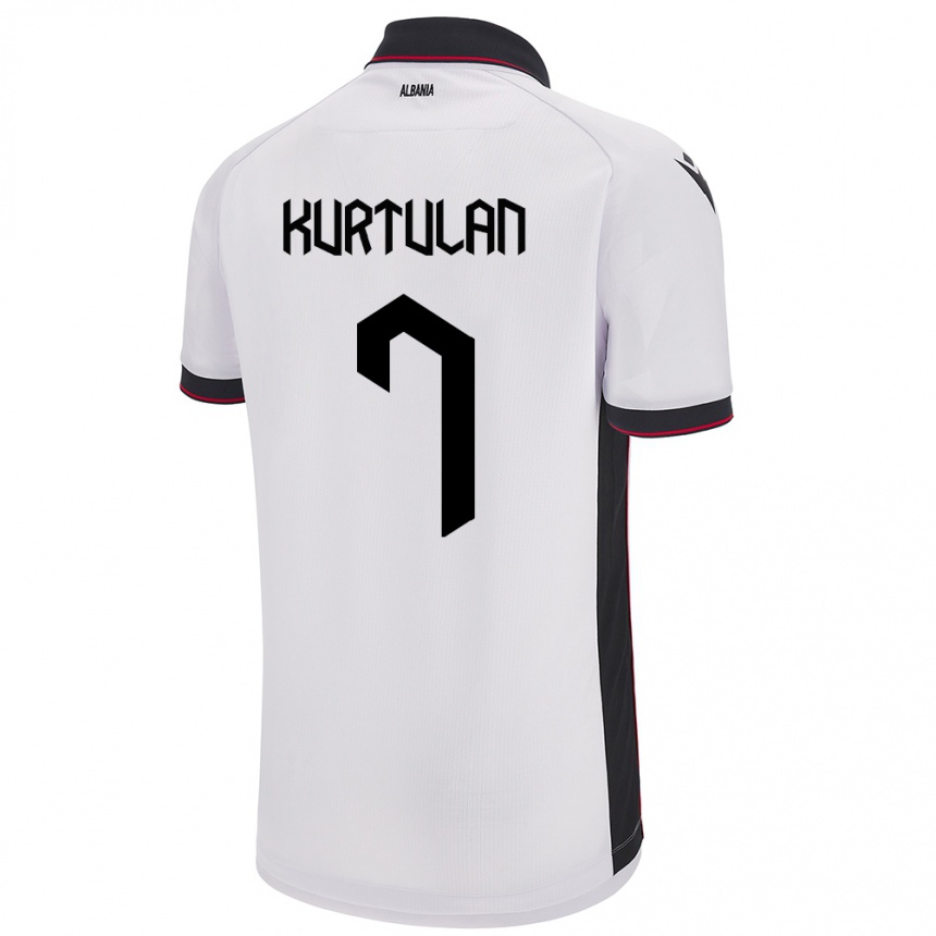 Hombre Fútbol Camiseta Albania Arda Kurtulan #7 Blanco 2ª Equipación 24-26 Perú