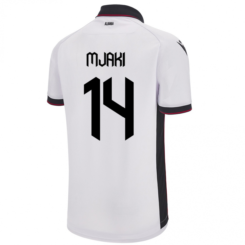 Hombre Fútbol Camiseta Albania Agan Mjaki #14 Blanco 2ª Equipación 24-26 Perú