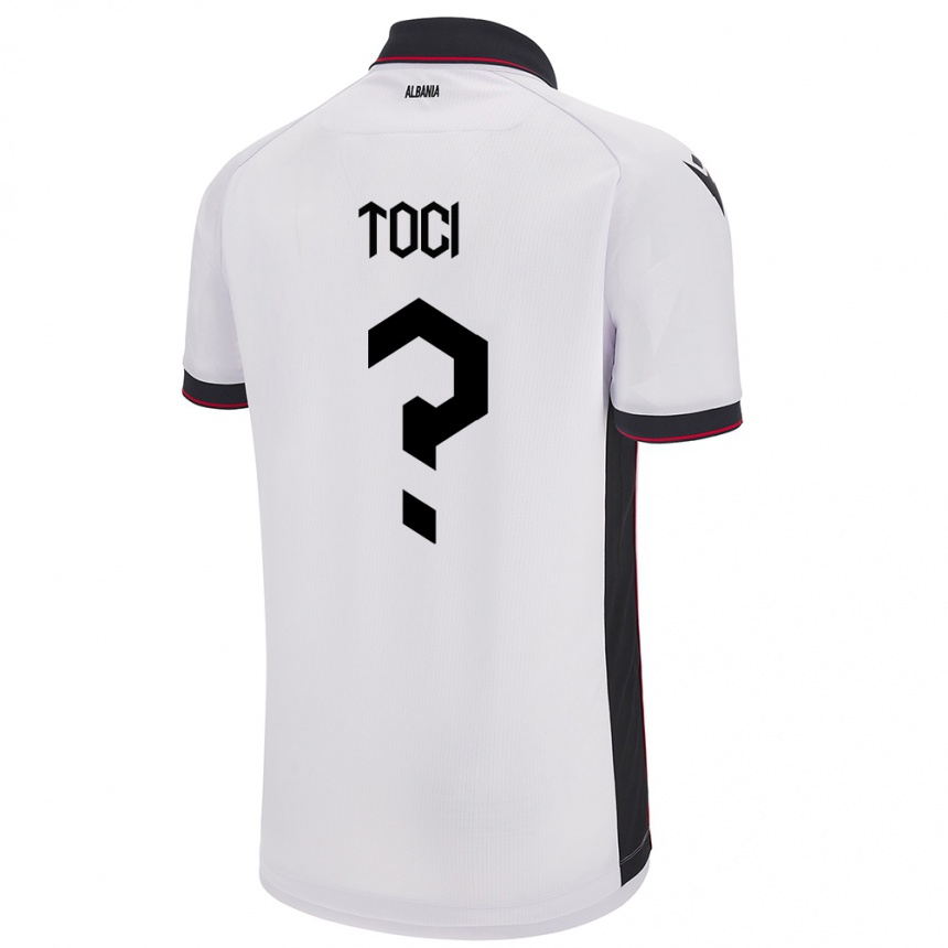 Hombre Fútbol Camiseta Albania Eljon Toci #0 Blanco 2ª Equipación 24-26 Perú