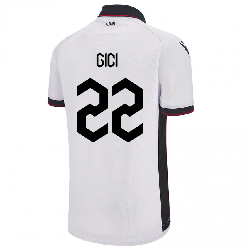 Hombre Fútbol Camiseta Albania Matias Gici #22 Blanco 2ª Equipación 24-26 Perú