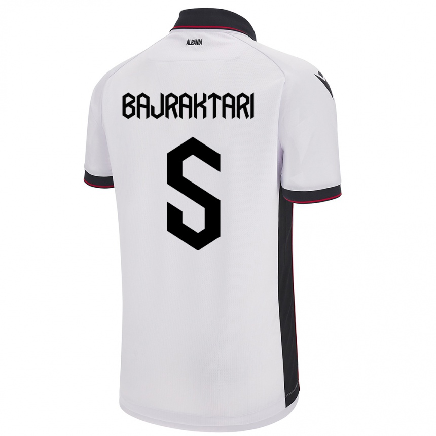 Hombre Fútbol Camiseta Albania Arbiona Bajraktari #5 Blanco 2ª Equipación 24-26 Perú